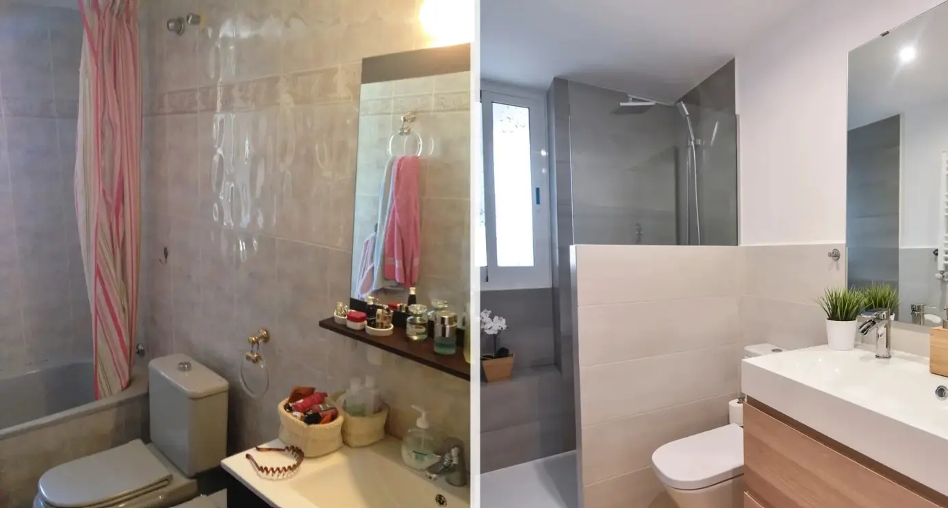antes y despues reforma baño benalmadena